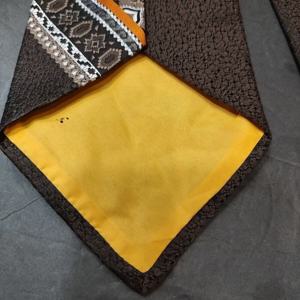 Sid Robbins VINTAGE MENS TIE BROWN GOLD‎ 57